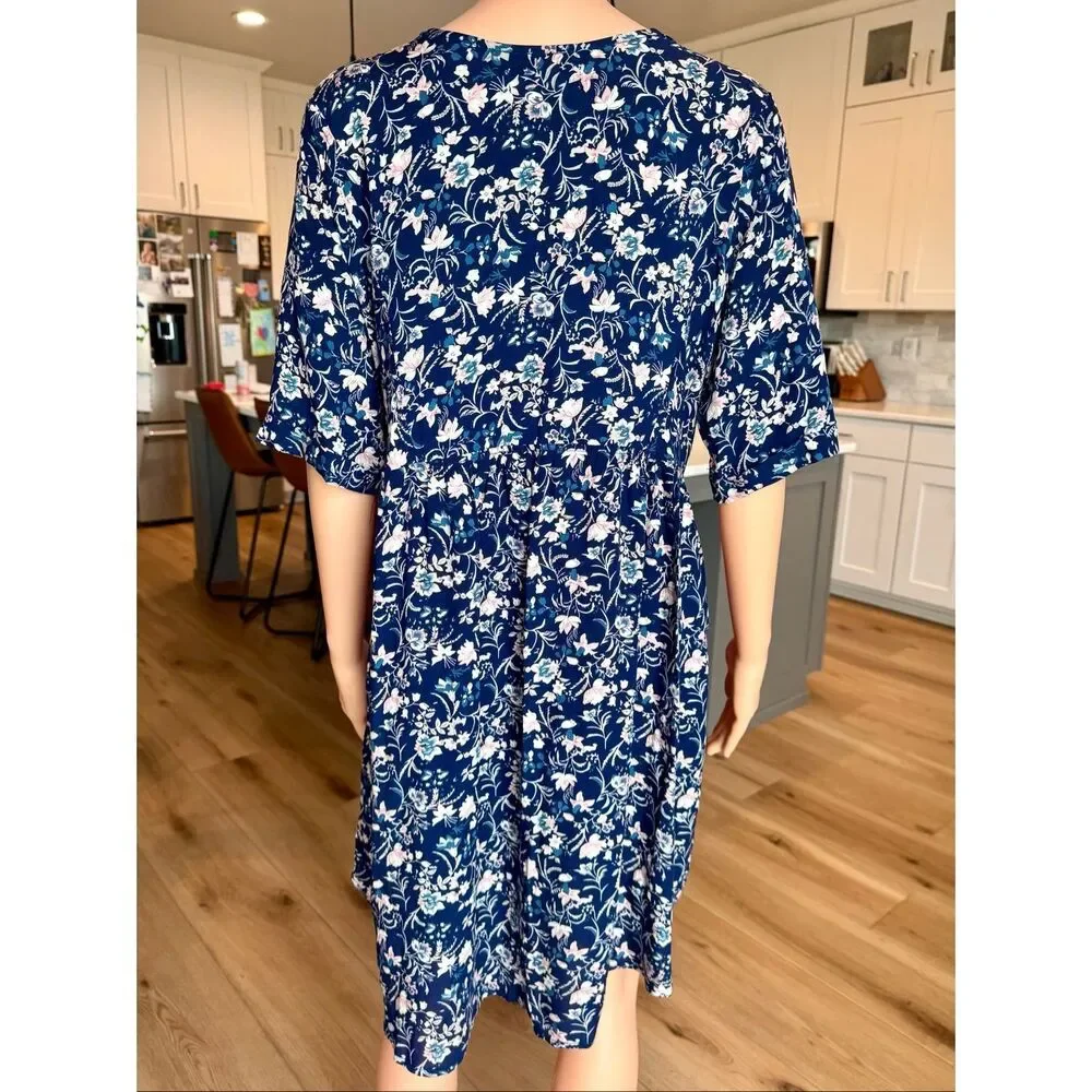 Natural Life Coastal Cowgirl Floral Boho Babydoll Mini Dress Fairycore XS/S NWOT